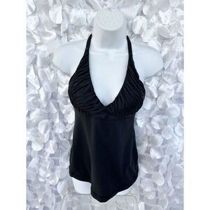 Lululemon Black RUCHED camisole XS Bra Top Yoga Workout Padded Club wear